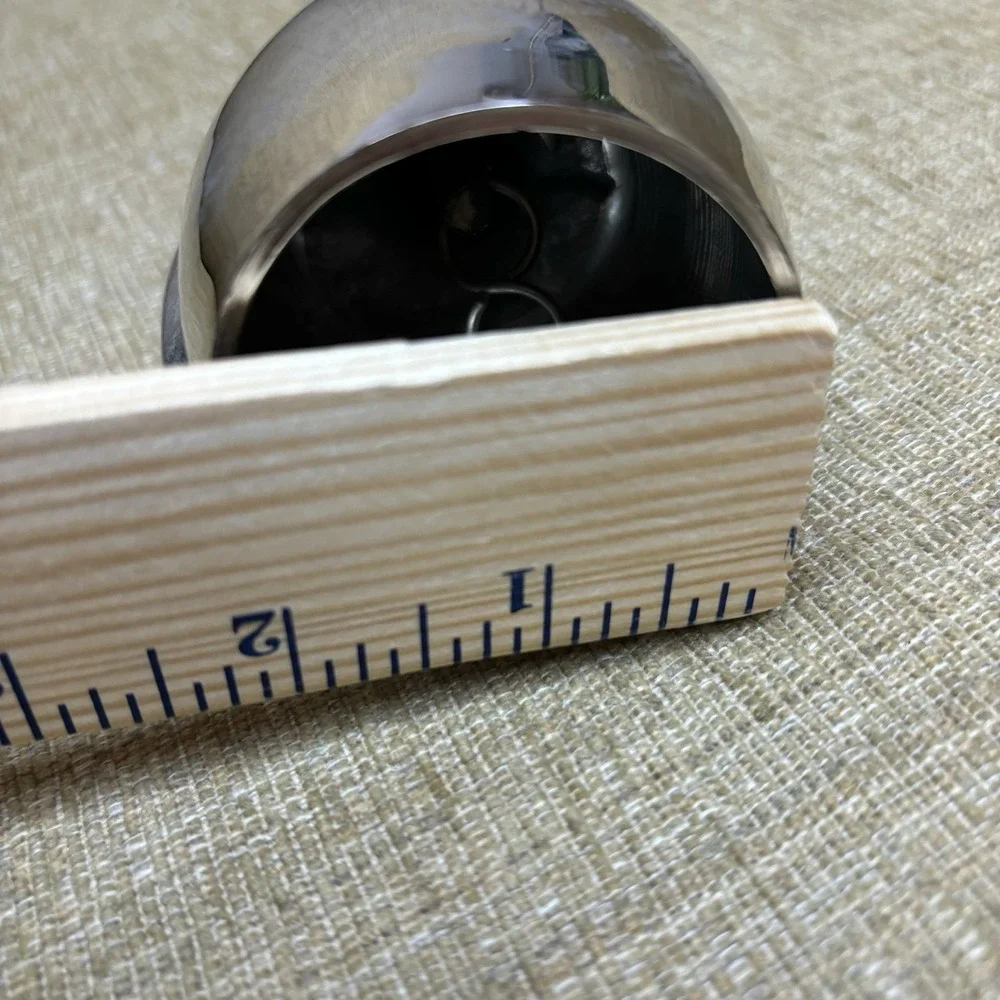 Crate And Barrel Snowman Bell Silver Metal  8